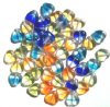 50 10mm Two Tone Glass Heart Bead Mix Pack